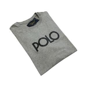 POLO RALPH LAUREN SPELLOUT SHIRT LARGE L MENS GRAY GRAPHIC TEE BLOCK PRL NEW!